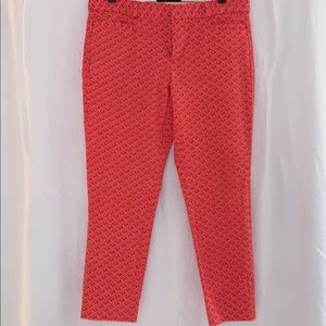 Banana republic Sloan crop pants size 2 petite. Red / coral and white